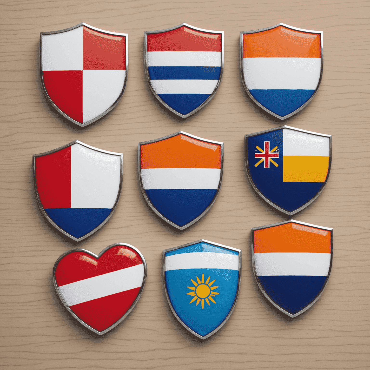 Vijf verzekeringsmaatschappijen logo's met Nederlandse vlag op de achtergrond